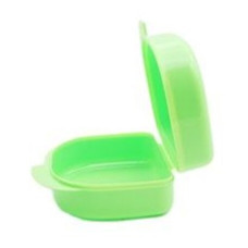 Container for dentures 7.5x6.5x4 cm, light green